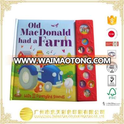 11 button sound mould Children board book/Music education child book printing