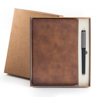 A5 Size Pu Leather Cover 2021 Agenda Notebook with Pen