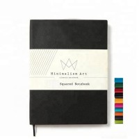 2021 Promotional diary embossed logo black pu leather notebook