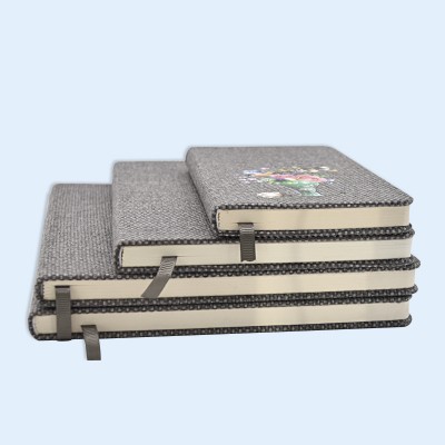 eco-friendly note books with PU cover or special cloth cover with color printing and deboss effect