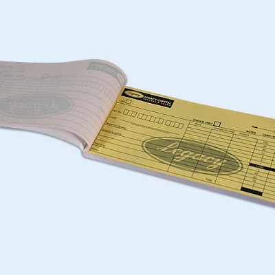 Customized three-part NCR Guest Checks carbonless check bill , bank photocopy leaflet , duplicate bill