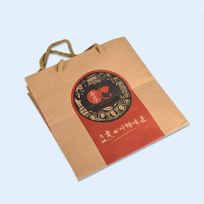 Factory price custom printed beverage packaging kraft brown paper bag