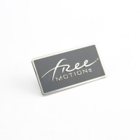 OEM Accepted Custom Shape Personalized Metal Name Tags with Embossed Logo